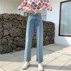 【直筒港味BF风】复古老爹牛仔裤女宽松高腰胖女装长裤子 商品缩略图1