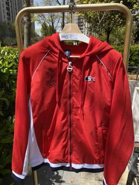 这个厉害了！法鳄首席设计师亲自操刀设计春秋红白色针织梭织拼接Olympic卫衣男女情侣款正品保真