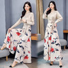 LY-BS92031春夏新款气质女神范上衣垂感印花阔腿裤洋气两件套 商品缩略图3