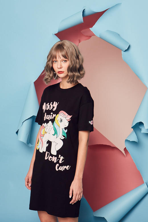 tsmlxlt小马宝莉联名独角兽短袖连衣裙t恤119321003