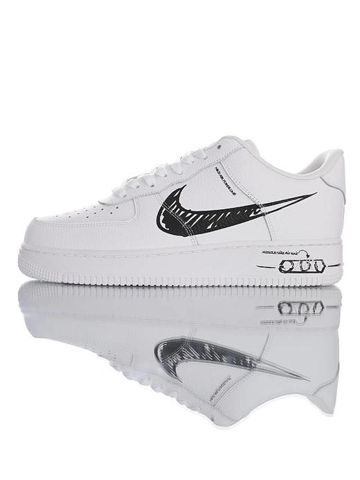 耐克空军一号Nike Air Force 1  Low 手绘风球鞋 手绘白蓝勾 手绘白黑勾 商品图2