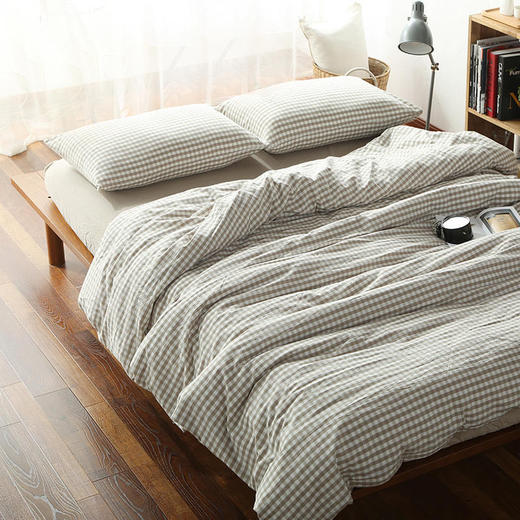 老米优品 / 无印代工厂直供春款水洗棉格纹四件套  SJT200315K 商品图5