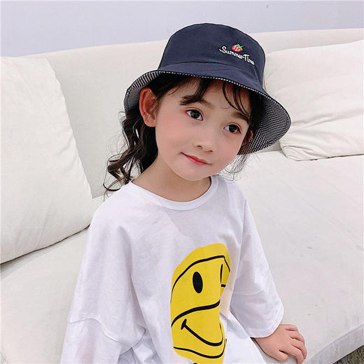 HM-BBM2011夏季遮阳防晒帽双面可爱草莓宝宝盆帽 商品图3