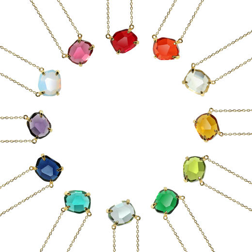 12星座随性宝石项链女糖果色项链显白银饰 商品图0