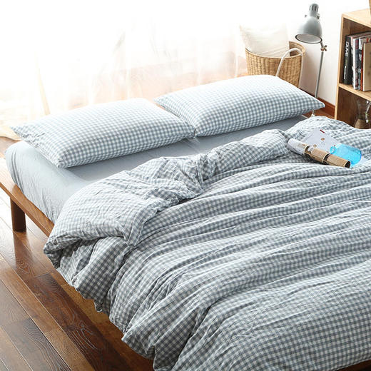 老米优品 / 无印代工厂直供春款水洗棉格纹四件套  SJT200315K 商品图6