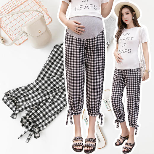 HB-886夏季灯笼裤时尚舒适韩版孕妇九分裤子 商品图0