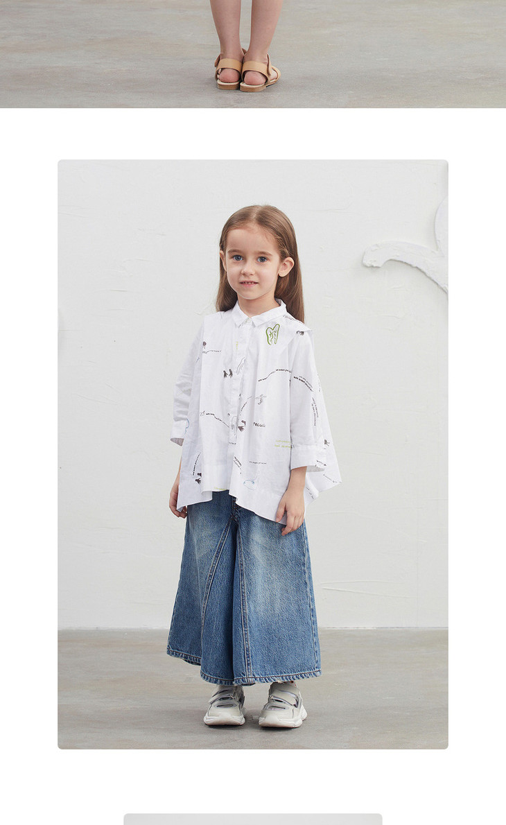 江南布衣童装20春装新品宫廷风单排扣衬衣1k3110130