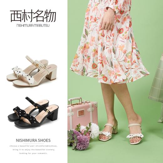 西村名物蝴蝶结可爱时尚中跟凉鞋拖鞋X29BJ20271 商品图0