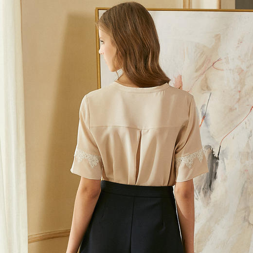 欧芮儿夏装新款白色雪纺衫女上衣8XSA11209 商品图1