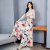 LY-BS92031春夏新款气质女神范上衣垂感印花阔腿裤洋气两件套 商品缩略图4