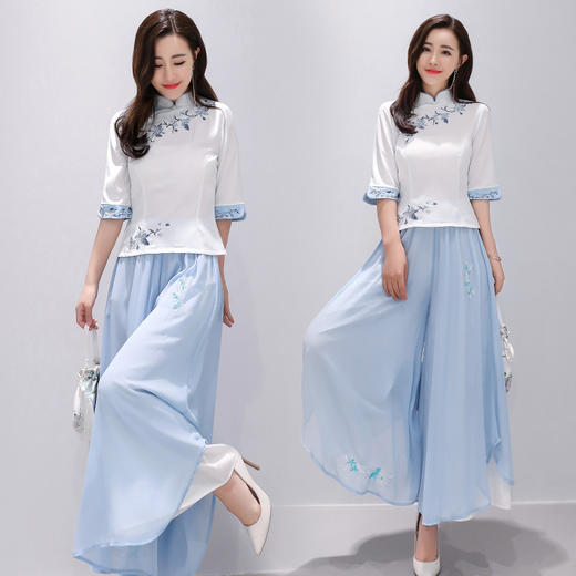 LY-ZS920312夏季新式民国气质改良版旗袍两件套 商品图2