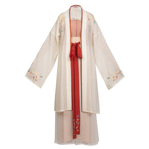 重回汉唐画桥对襟长褙子外套抹胸改良宋裤三件套刺绣汉服女装秋季