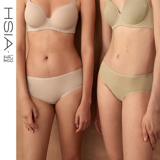 HSIA遐 牛奶丝内裤女纯棉裆夏季超薄丝滑舒适透气女士中腰平角裤 商品图1