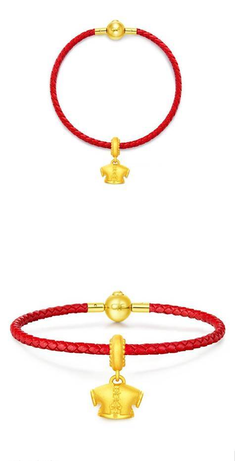 周大福jewelria故宫百宝阁系列黄马褂转运珠吊坠