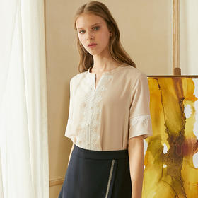 欧芮儿夏装新款白色雪纺衫女上衣8XSA11209