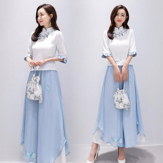 LY-ZS920312夏季新式民国气质改良版旗袍两件套 商品图3