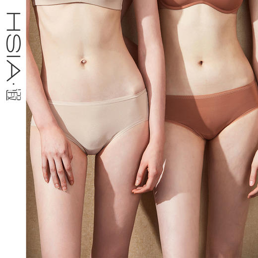 HSIA遐 牛奶丝内裤女纯棉裆夏季超薄丝滑舒适透气女士中腰平角裤 商品图0