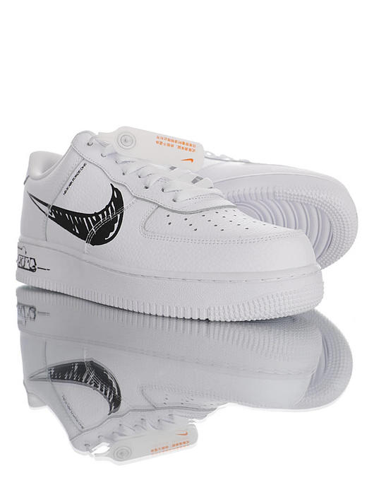 耐克空军一号Nike Air Force 1  Low 手绘风球鞋 手绘白蓝勾 手绘白黑勾 商品图3