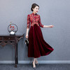 QQ-9498重工刺绣婚宴旗袍裙中国风连衣裙长旗袍 商品缩略图2