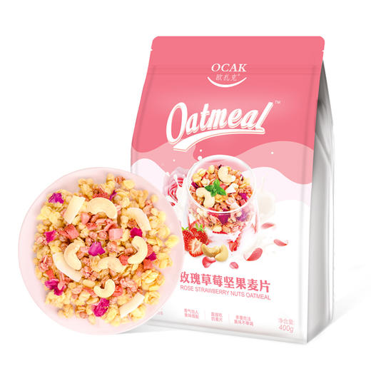 欧扎克草莓果粒麦片400g 商品图0