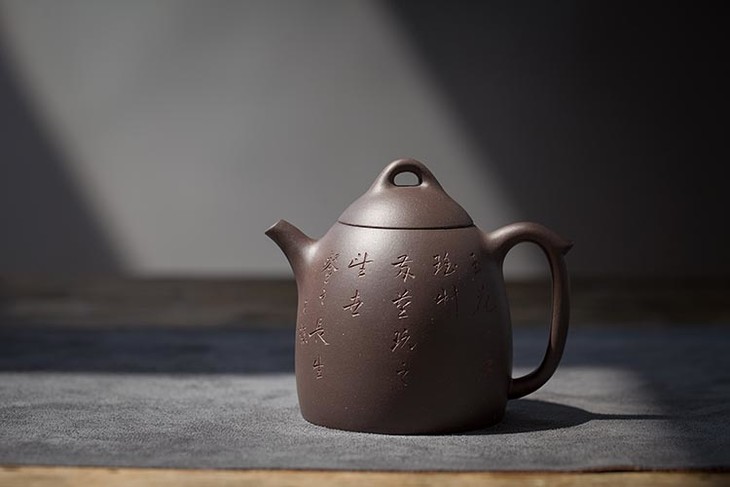 茶香记 申锡秦权紫砂壶 铁砂泥 秦权 仿古归真 老紫泥 刻绘清雅