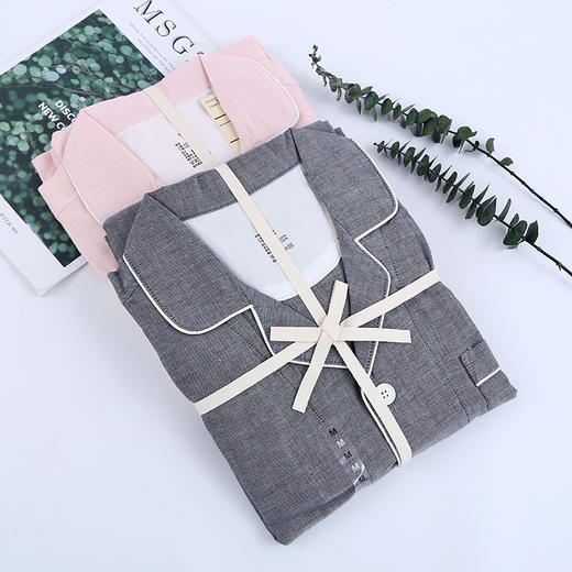 老米优品 / 无印专GUI全棉双层纱短袖家居服 夏季睡衣服家居服套装SY190331J 商品图3