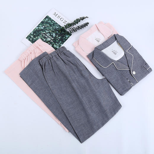 老米优品 / 无印专GUI全棉双层纱短袖家居服 夏季睡衣服家居服套装SY190331J 商品图7