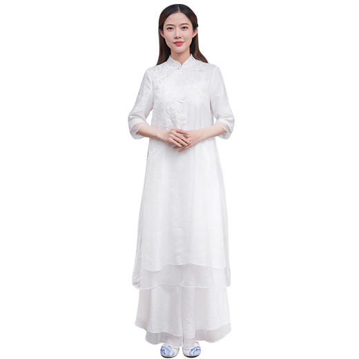 QN-L2129中国风文艺复古刺绣连衣裙 商品图4