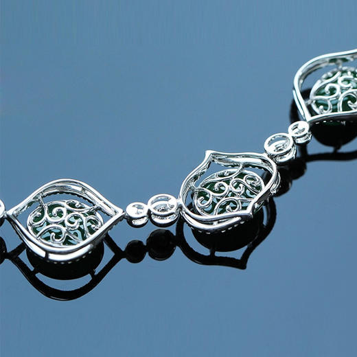 派瑞翡翠 18K金翡翠项链 冰种 满绿 商品图2