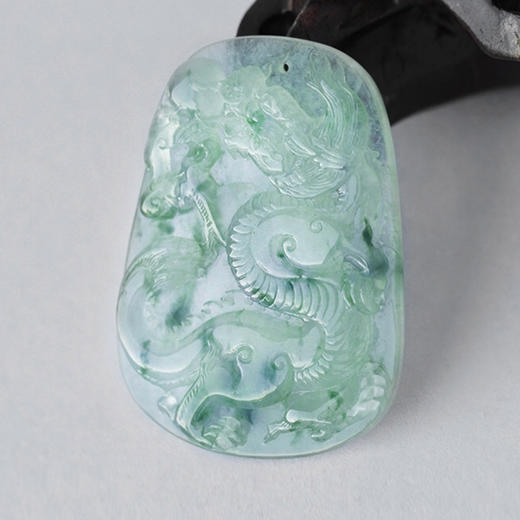 派瑞翡翠 翡翠挂件 龙 冰种 飘花 商品图3