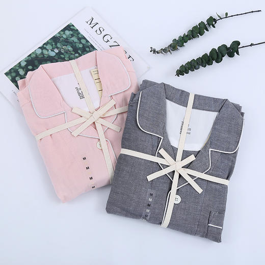 老米优品 / 无印专GUI全棉双层纱短袖家居服 夏季睡衣服家居服套装SY190331J 商品图4