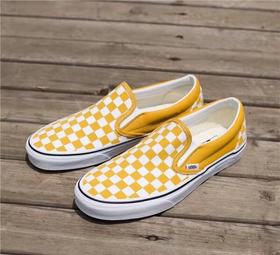 万斯Vans Slip On一脚蹬 甜橙黄 棋盘格男女板鞋懒人套官网VN0A38F7VLY 型号yx02: 尺码35-44带半码