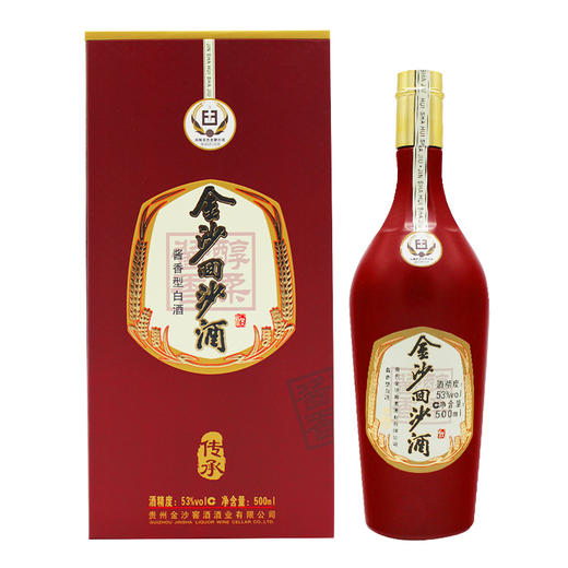 金沙白酒金沙回沙酒（传承）酱香型53度500ml【本商城规格1件即为1瓶】 商品图0