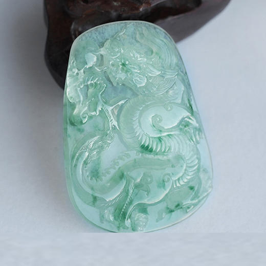 派瑞翡翠 翡翠挂件 龙 冰种 飘花 商品图0
