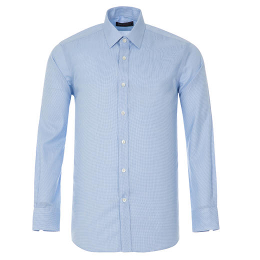 JAMES KINGDOM 男士DP免烫商务正装白蓝格修身长袖衬衫 BA1A7C329CD 商品图1