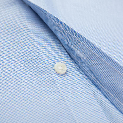 JAMES KINGDOM 男士DP免烫商务正装白蓝格修身长袖衬衫 BA1A7C329CD 商品图4