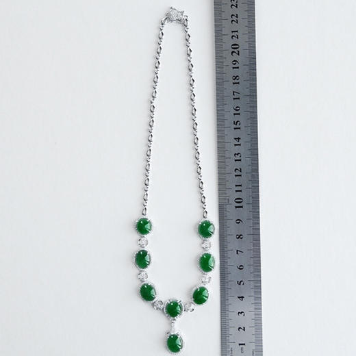 派瑞翡翠 18K金翡翠项链  冰糯种 满绿 商品图4