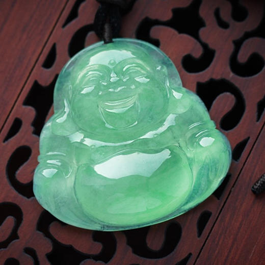 派瑞翡翠 翡翠佛 冰种 满绿 商品图0