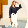 IWY/藏青色衬衫白色半裙套装B266 商品缩略图5