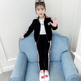 YX-TZ1363新款韩版中大童织带运动休闲三件套