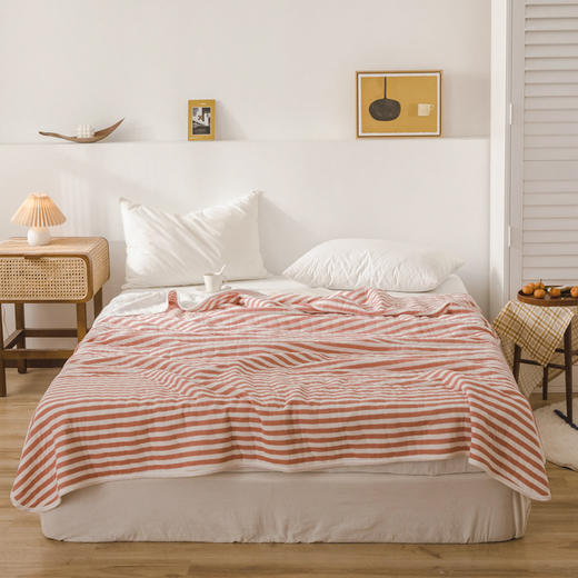 老米优品 / 无印天竺棉空气层夏被轻薄全棉条纹针织棉夏被BZ190630S 商品图3