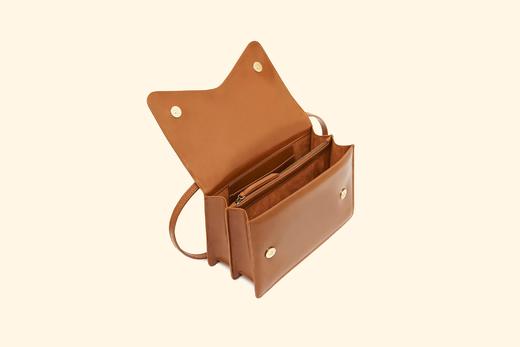 Rylan  焦糖色弧形翻盖两用包 商品图4