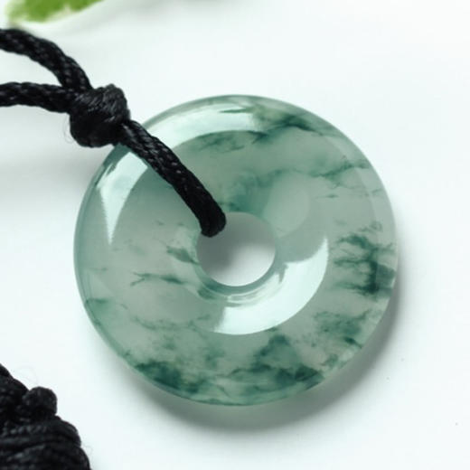 派瑞翡翠 翡翠平安扣 冰种 飘花 商品图0