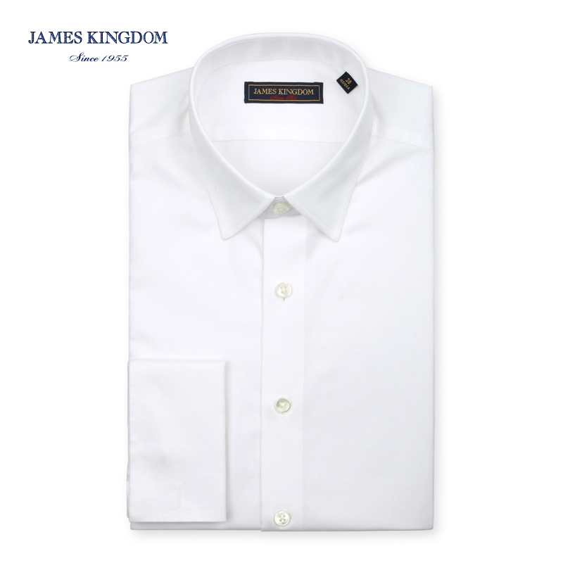 Jameskingdom占姆士秋冬DP免烫商务衬衫纯棉纯色斜纹衬衣
