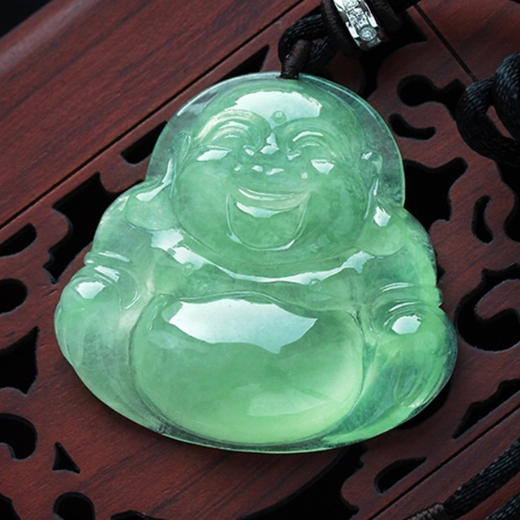 派瑞翡翠 翡翠佛 冰种 满绿 商品图3