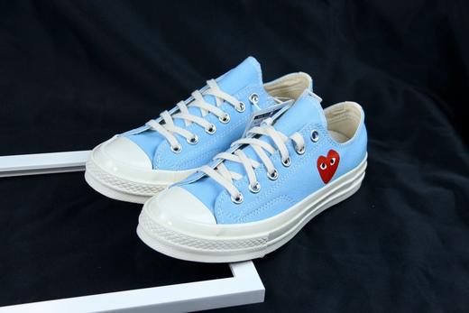 今夏必入！ CDGxConverse全新配色联名款! 川久保玲CDG PLAY与匡威合作打造的Chuck Taylor AllStar 70 Hi联名系列再度合作，，粉红天蓝青绿色 商品图10
