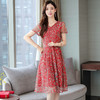 NRJ-8972新款早春流行气质中长款碎花收腰雪纺连衣裙 商品缩略图2