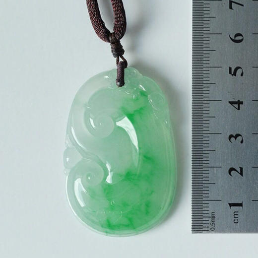 派瑞翡翠 翡翠挂件 如意 冰种 阳绿 商品图4