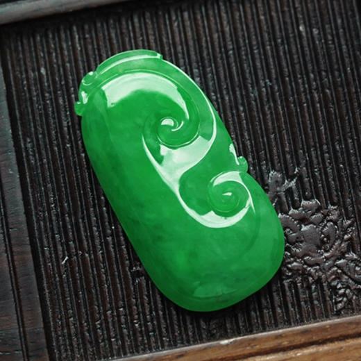 派瑞翡翠 翡翠挂件 如意 冰糯种 满绿 商品图1