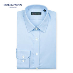 JAMES KINGDOM 男士DP免烫商务正装白蓝格修身长袖衬衫 BA1A7C329CD